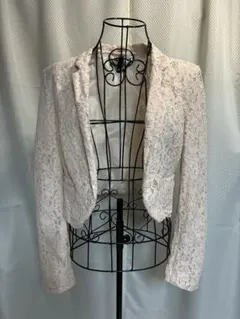 (195) H&M ショート丈 ベビーピンクレースジャケットのサムネイル