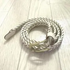 GU メッシュナローベルト オフホワイト ゴールド 細ベルトのサムネイル
