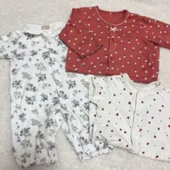 50〜70サイズ　ロンパース3点セット　プティマイン　BREEZE 西松屋