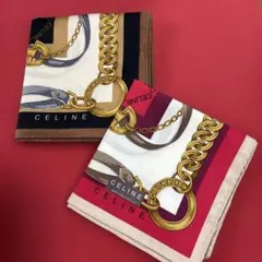 セリーヌ　CELINE チェーンモチーフ ハンカチ２枚