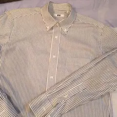 美品 UNIQLO ストライプ ボタンダウンシャツ 長袖 M