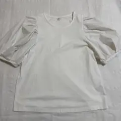 GU ボリュームスリーブTシャツ ホワイト