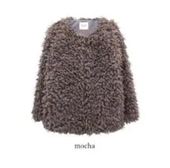 ノーカラー ファーコート