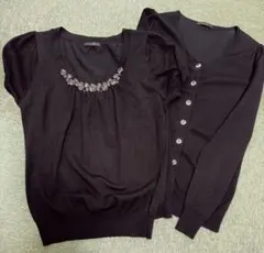 ✨美品✨エフデef-de ニットアンサンブル黒
