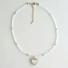 クリアハート ビーズネックレス チョーカー ハンドメイド 韓国