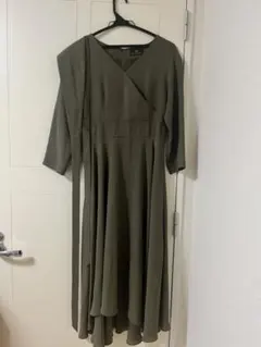 GRACE CONTINENTAL オリーブグリーン 七分袖 ラップワンピース