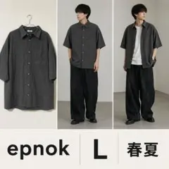 epnok 春夏 きれカジ ストライプリネンシャツ Lのサムネイル
