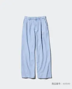 UNIQLOドレープデニムタックパンツ 62Blue Sサイズ