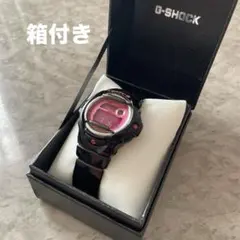 【箱付き】CASIO Baby-G ブラック×ピンク プロテクター付 電池稼働中