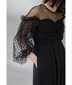 andresd niana フロッキードットパンツドレス オケージョンドレス S