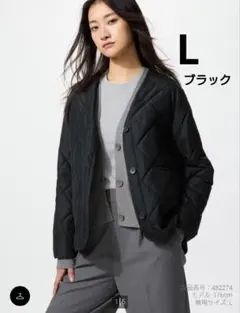 ユニクロ パフテックノーカラージャケット ブラック