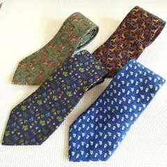 サルヴァトーレ　フェラガモ　ネクタイ　4本セット　シルク100%