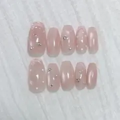 019ネイルチップ 韓国ワンホン 水光マグ ピンクリボン ハート マグネット