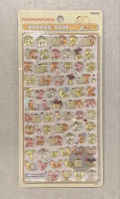 【正規品】ポムポムプリン アルファベット サンリオ 文字　ボンボンドロップシール