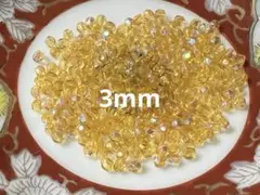チェコガラス ファイアポリッシュビーズ 3㎜ 240個 ライトトパーズAB