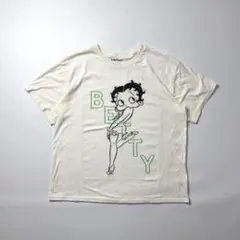 ベティーちゃん Betty Boop 半袖Tシャツ ホワイト XXL 刺繍ロゴ