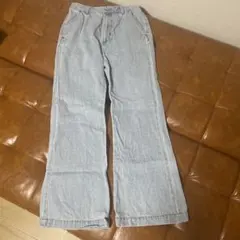 ライトブルー フレアデニムパンツ