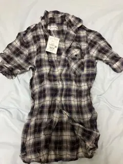 チェック柄半袖シャツ（新品）
