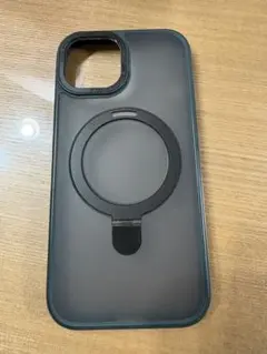 iPhone用ダークグリーンケース マグネットスタンド付き