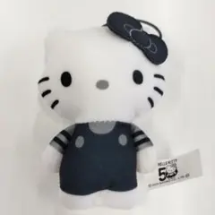ハローキティ 50周年 マスコット ぬいぐるみ モノクロのサムネイル