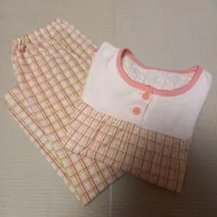 コットン チェック柄 パジャマ 110センチ 上下セット