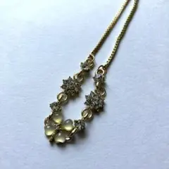 四つ葉デザインブレスレット　シルバーカラー　イエロー