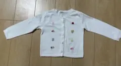 ファミリア 白 カーディガン ハート お花 くま うさぎ 100cm