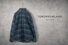 TOMORROWLAND チェックシャツ 日本製　オックスフォードシャツ　ブルー