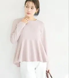 エンボス長袖裾フレアトップス coca コカ