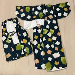 【未使用品】100〜110 中綿入り 子供 和服 男の子 女の子 男女兼用