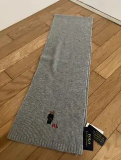 RL ポロベア刺繍 グレー マフラー　ラルフローレン　新品未使用