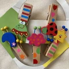 文具　木製クリップ