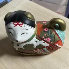 犬の形の和風小物入れ　犬筥　御伽犬　陶器　郷土玩具