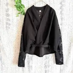 【WFGO】 未使用♥️ Vネック レース 長袖シアーカットソー (XL)