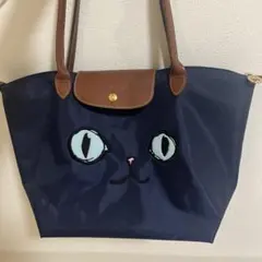 【美品】ロンシャントートバッグ MiaOu プリアージュ・ミャオ　ネイビー