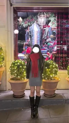 moussy 赤マフラー 着画