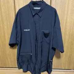 WHITELAND メッシュポケット付きシャツ ブラック