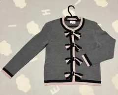 LANVIN en Bleu フロントリボン バイカラー カーディガン ウール混のサムネイル