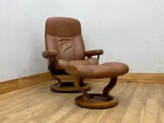 T7873☆展示品☆エコーネス☆ストレスレスチェア＆オットマン☆レザー☆本革☆