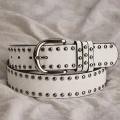 Y2K ウエスタンベルト　スタッズベルト　ホワイト