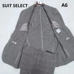 SUIT SELECT スーツ A6 グレンチェック リネン混 本切羽