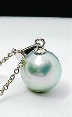 굉장히 희귀한 대주 고광택 녹색 아코야 진주 오츠 모토 진주 진원 9,8mm 진주 목걸이