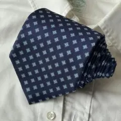 Brooks Brothers 米国製ピュアシルクタイ　濃紺　総柄