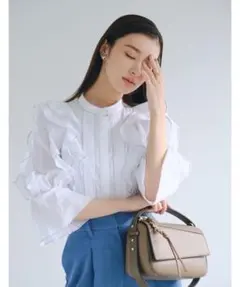 SNIDEL フリルボリュームスリーブブラウス　MIX