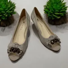 未使用 ダイアナ DIANA 24㎝ ホワイト グレー