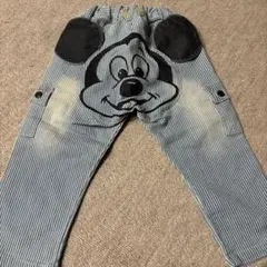 ミッキー ストライプ柄 長ズボン 90cm