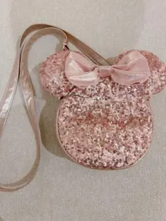 ミニー型スパンコールバッグ ピンク