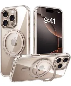 iPhone 16 Pro 用 ケース Magsafe対応 360°回転スタンド