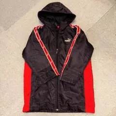 PUMA フード付きベンチコート ☆ 130 黒/赤