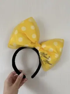 ミニーマウス イエロ 水玉 カチューシャ